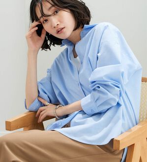 BELLUNA（ベルーナ）の「麻入りイージーケアゆったりシャツ（シャツ）」｜詳細画像