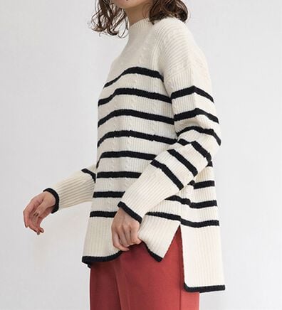 RANAN（ラナン）の「ハイネックボーダーニット（ニット・セーター）」