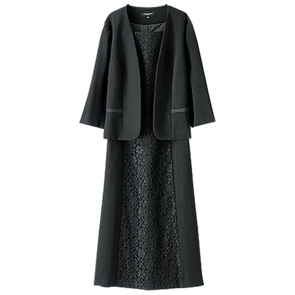 BELLUNA（ベルーナ）の「【４点セット】オールシーズン対応！洗えるストレッチ素材ロングジャケット４点セット（ドレスレット付）（ブラックフォーマル（喪服・礼服））」｜詳細画像