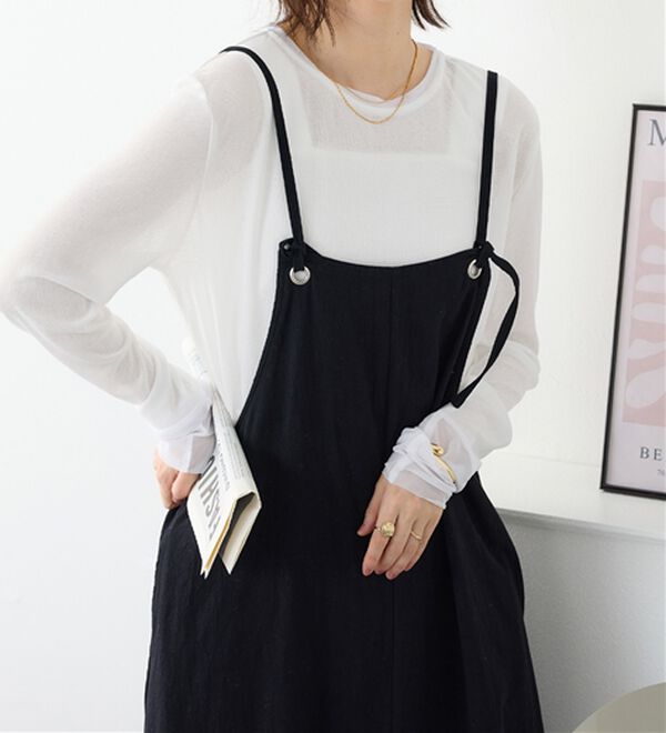 Viola e Viola（ヴィオラ エ ヴィオラ）の「程よい透け感大人シアー素材切替トップス（カットソー）」｜詳細画像