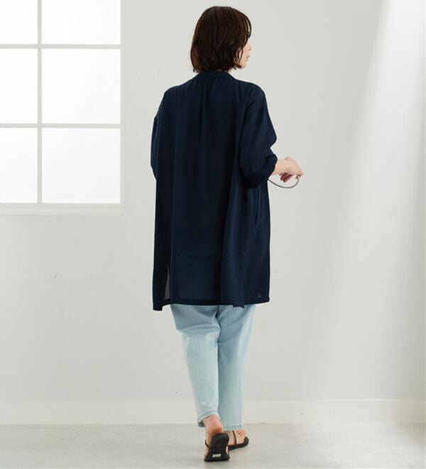 BELLUNA（ベルーナ）の「とろみ素材イージーケアロング丈ジャケット（その他ジャケット）」｜詳細画像