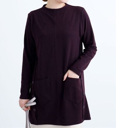 BELLUNA（ベルーナ）の「ボトルネック裾ボタンデザインチュニック（チュニック）」