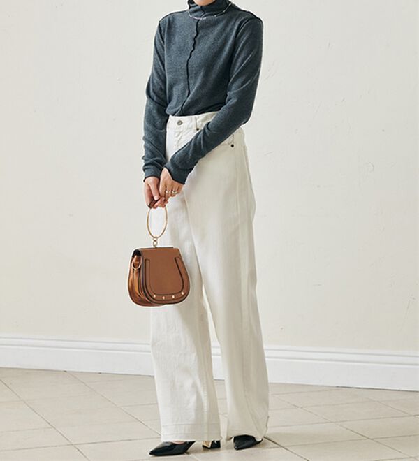 RANAN（ラナン）の「前後２ＷＡＹ！メロウ使いニットソーフリルプルオーバー（カットソー）」｜詳細画像