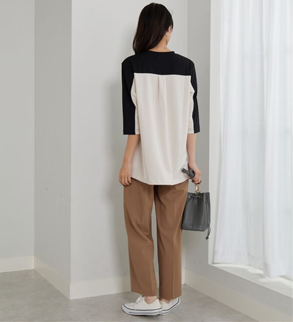 BELLUNA（ベルーナ）の「ドロスト使い配色デザインチュニック（チュニック）」｜詳細画像