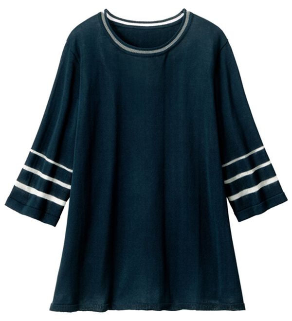 ルフラン（ルフラン）の「「魅せる」涼し気シアーなサマーニット（ニット・セーター）」｜ネイビー