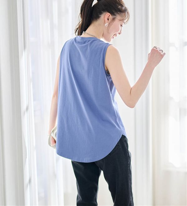 RANAN（ラナン）の「ひんやり！＜BC＞綿100％タンクトップ【選べる着丈】（カットソー）」｜詳細画像