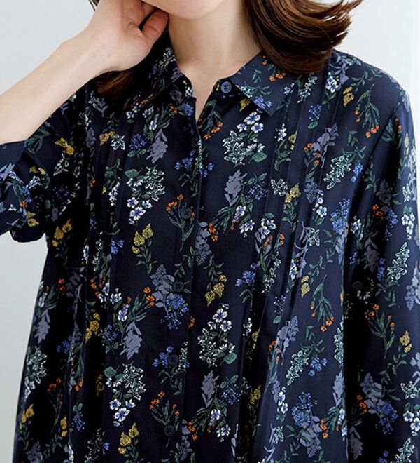 BELLUNA（ベルーナ）の「レーヨン素材ピンタック使いワンピース（その他ワンピース）」｜詳細画像