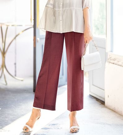 BELLUNA（ベルーナ）の「ヒンヤリ爽快！麻調ビンテージワイドパンツ（ワイドパンツ・ガウチョ）」