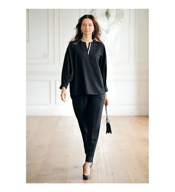 BELLUNA（ベルーナ）の「快適ストレッチ！パール調デザインセットアップ（セットアップ）」｜詳細画像