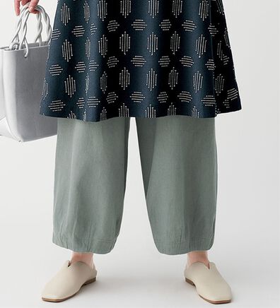 BELLUNA（ベルーナ）の「麻混バルーンデザインパンツ（フルレングスパンツ）」