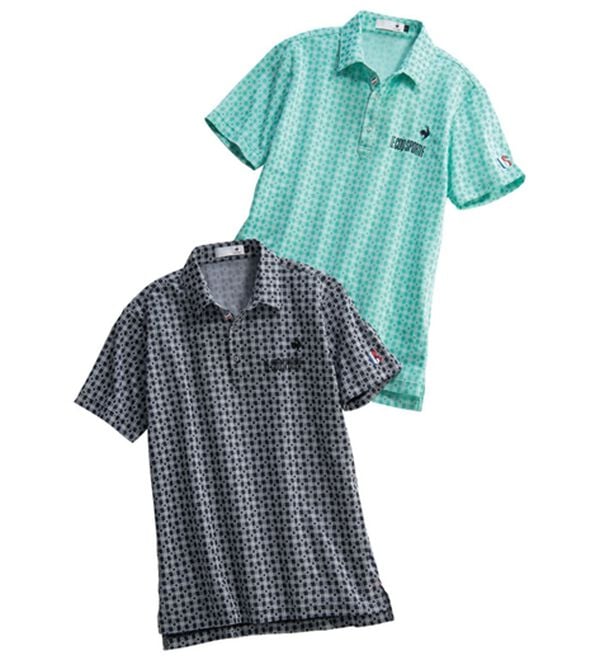 「＜ルコックスポルティフ＞モノグラム柄ジャカード半袖シャツ（メンズゴルフウェア）」｜詳細画像