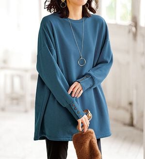 BELLUNA（ベルーナ）の「裏ファー素材袖ボタンチュニック（チュニック）」｜詳細画像