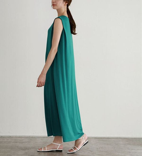 Pierrot（ピエロ）の「タックスリーブロングワンピース（ロングワンピース）」｜詳細画像