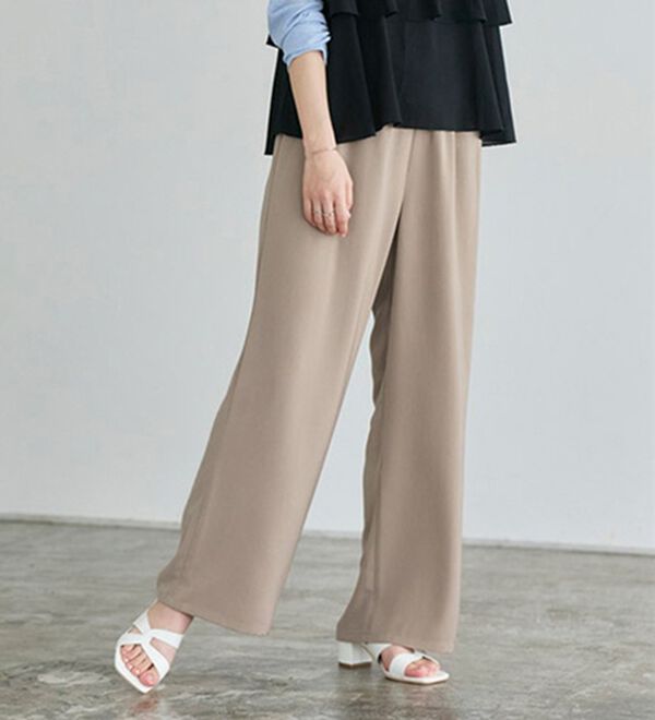 Pierrot（ピエロ）の「【接触冷感・吸水速乾】夏に快適！ウォッシャブルイージーパンツ（その他パンツ）」｜モカベージュ