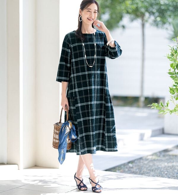 ルフラン（ルフラン）の「涼やか素材のゆったりワンピース（カットソーワンピース）」｜詳細画像