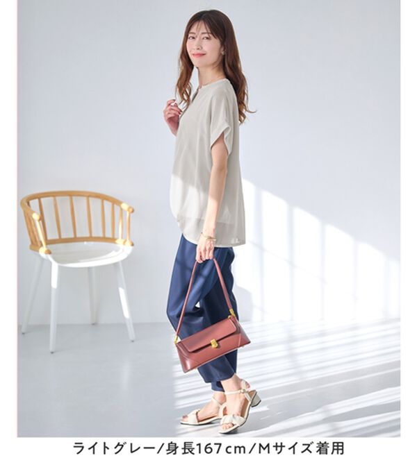 alotta（アロッタ）の「【接触冷感】裾タックふんわりブラウス（ブラウス）」｜詳細画像