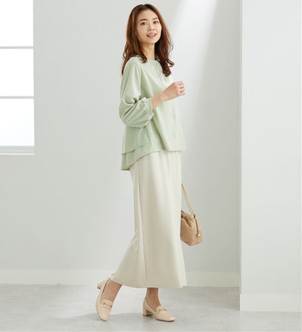 BELLUNA（ベルーナ）の「【再入荷】ボリューム袖美人顔バックフレアーＴブラウス（ブラウス）」｜詳細画像