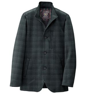 「＜ゴールデンベア＞上品仕上げのストレッチジャケット（メンズジャケット）」｜グレンチェック