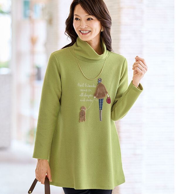 BELLUNA（ベルーナ）の「アップリケデザイン刺しゅう使いプルオーバー（チュニック）」｜詳細画像