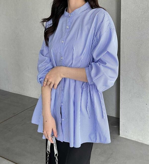 GeeRA（ジーラ）の「ウエストタックリボンシャツチュニック（チュニック）」｜詳細画像