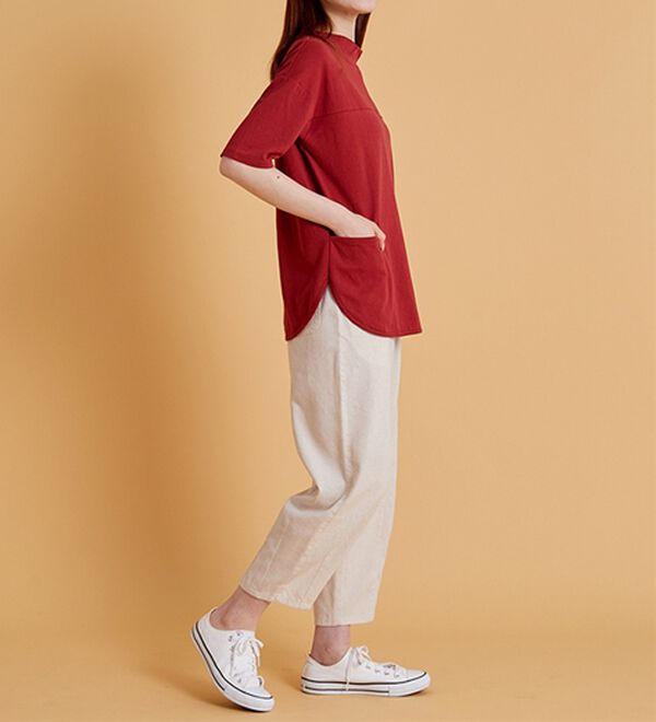 BELLUNA（ベルーナ）の「抗菌防臭綿１００％切替デザインプルオーバー（カットソー）」｜詳細画像