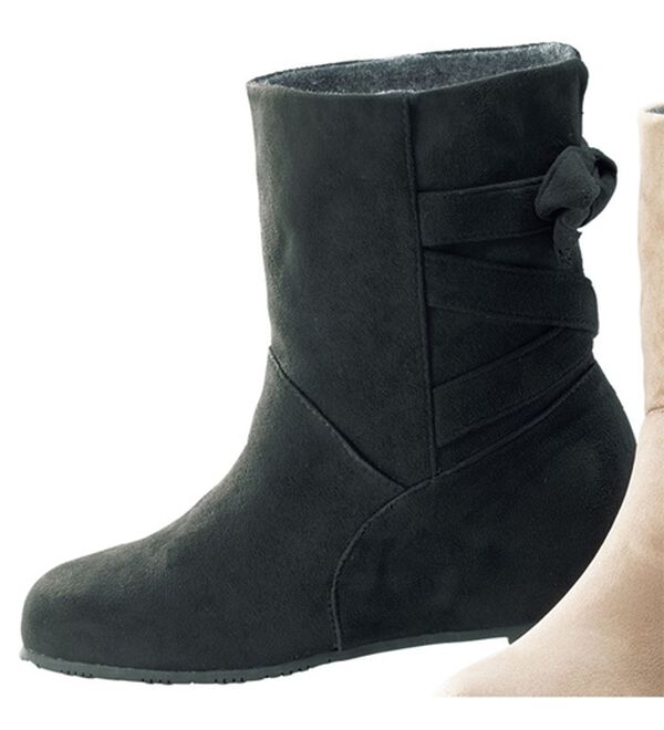 BELLUNA（ベルーナ）の「バックリボンミドル丈インヒールブーツ（ブーツ）」｜黒