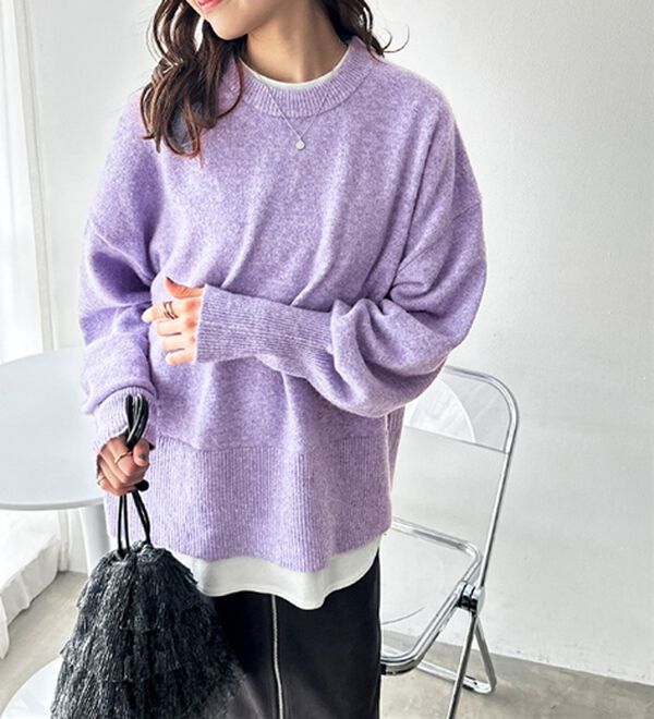 GeeRA（ジーラ）の「ゆるっと柔らか！袖ボリュームメランジニット（ニット・セーター）」｜詳細画像