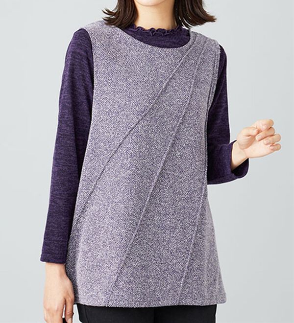 BELLUNA（ベルーナ）の「ブークレ素材タックデザインアンサンブル（アンサンブル）」｜詳細画像