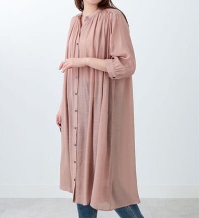 BELLUNA（ベルーナ）の「スラブ素材ギャザーデザインワンピース（チュニック）」