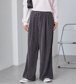 RANAN（ラナン）の「リブタックワイドイージーパンツ（その他パンツ）」｜チャコール