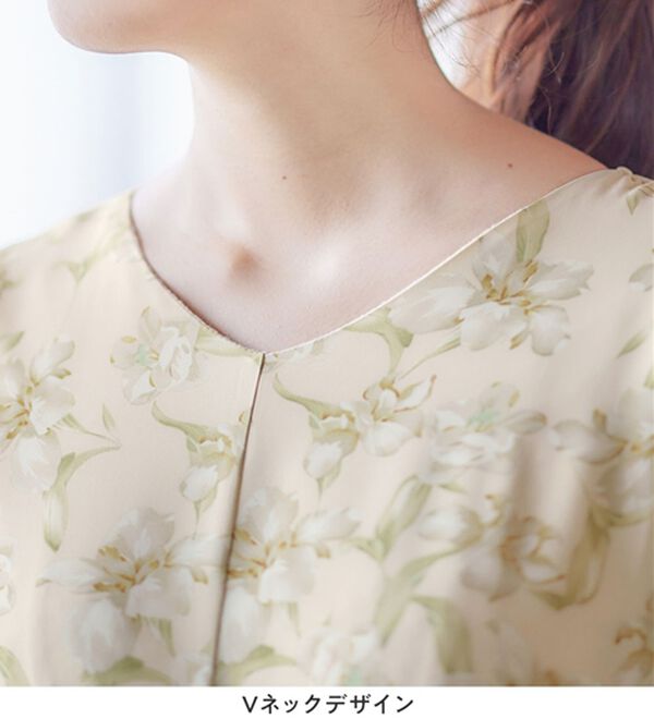 alotta（アロッタ）の「あったか裏起毛花柄ワンピース（プリントワンピース）」｜詳細画像