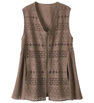 ルフラン（ルフラン）の「全方位美人！褒められペプラムベスト（ベスト）」｜モカ