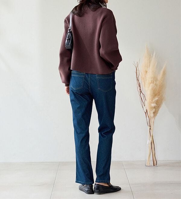 BELLUNA（ベルーナ）の「【選べる裏側】ぐん伸びニットデニムパンツ（フルレングスパンツ）」｜詳細画像