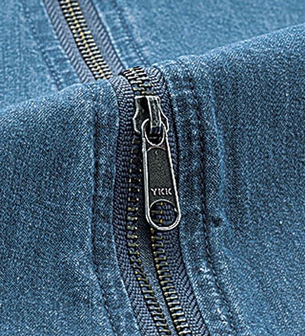 BELLUNA（ベルーナ）の「デニム素材ジッパー使いシャツチュニック（チュニック）」｜詳細画像