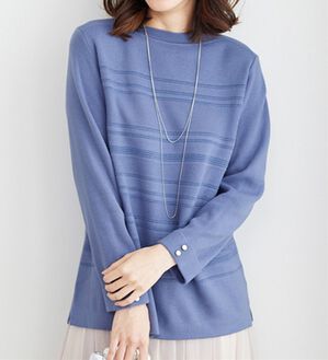 BELLUNA（ベルーナ）の「ラメ入りミラノリブニットプルオーバー（ニット・セーター）」｜ブルーグレー