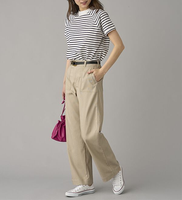 BELLUNA（ベルーナ）の「新感覚！メッシュデニムワイドパンツ（フルレングスパンツ）」｜詳細画像