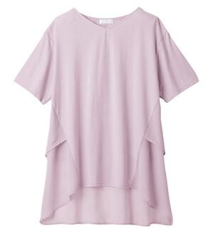 alotta（アロッタ）の「【接触冷感】バックシフォン切替チュニック（チュニック）」｜ラベンダー