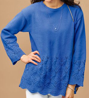 BELLUNA（ベルーナ）の「透かし編デザインモールニットプルオーバー（ニット・セーター）」｜詳細画像