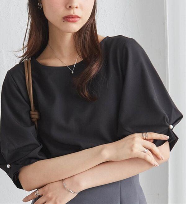 RANAN（ラナン）の「【ひんやり】袖タックデザインきれい見えブラウス（ブラウス）」｜詳細画像