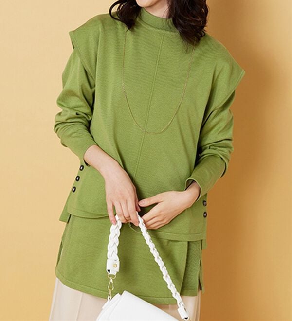 BELLUNA（ベルーナ）の「ベスト付ニットチュニックアンサンブル（アンサンブル）」｜詳細画像