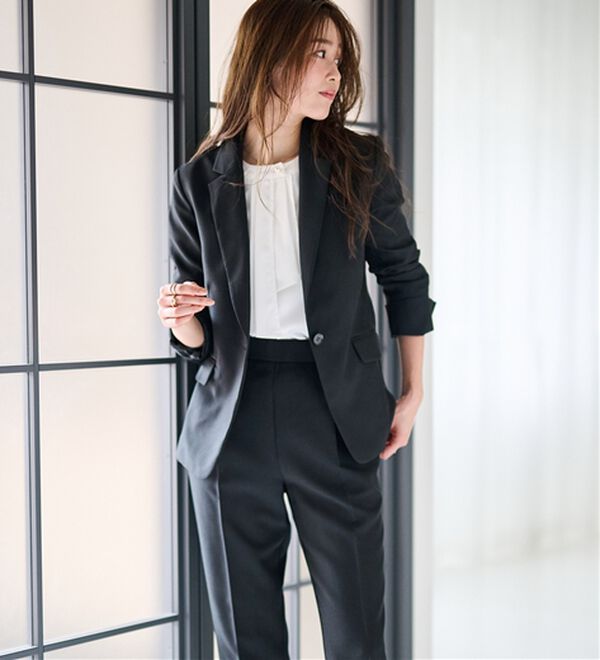 RANAN（ラナン）の「【選べる衿】洗える！多機能ベーシック２点セットスーツ（パンツスーツ）」｜詳細画像