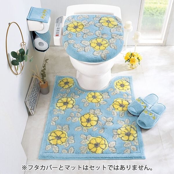 「ウィルトン織トイレマットシリーズ『フローリア』（トイレマット）」｜ブルー