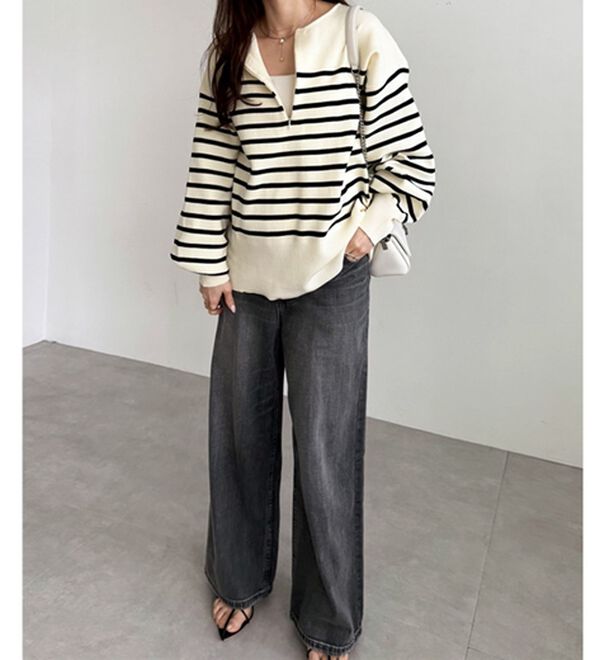 GeeRA（ジーラ）の「ハーフジップニットプルオーバー（ニット・セーター）」｜詳細画像