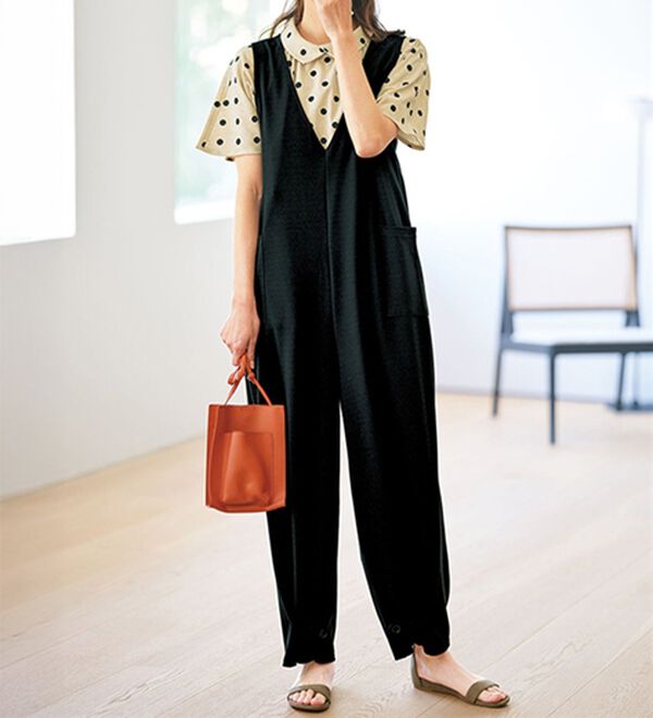 BELLUNA（ベルーナ）の「ちび衿デザイン大人顔ドットブラウス（ブラウス）」｜詳細画像