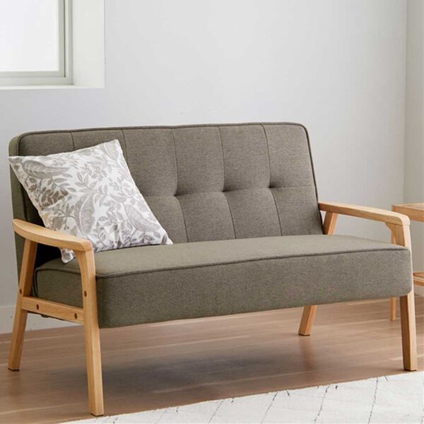 iellio（イエリオ）の「天然木フレームコンパクトソファＡｒｅｕｍ＜１人掛・２人掛＞（ソファ）」｜チャコールグレー