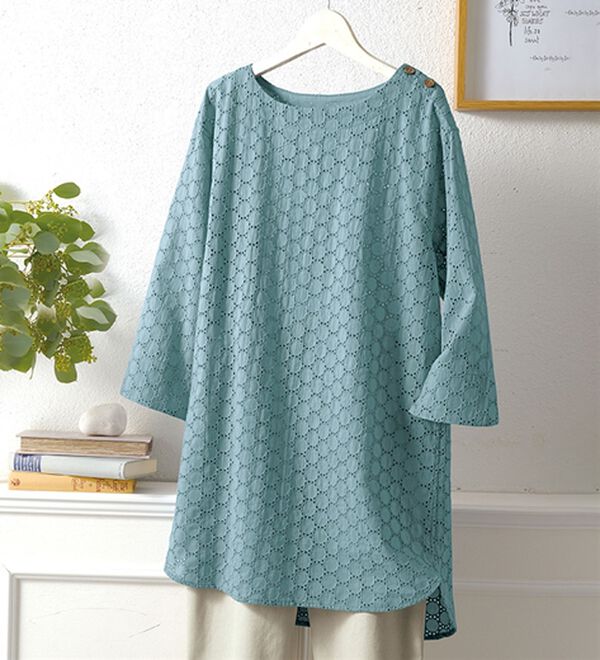 BELLUNA（ベルーナ）の「綿１００％サークルレース素材チュニック（チュニック）」｜詳細画像