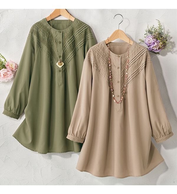 ルフラン（ルフラン）の「【２色組】Ｖ字タック切替ブラウス（ブラウス）」｜2色組