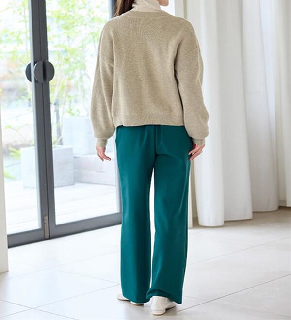 RANAN（ラナン）の「裏起毛美脚シルエットピンタックワイドパンツ（フルレングスパンツ）」｜詳細画像