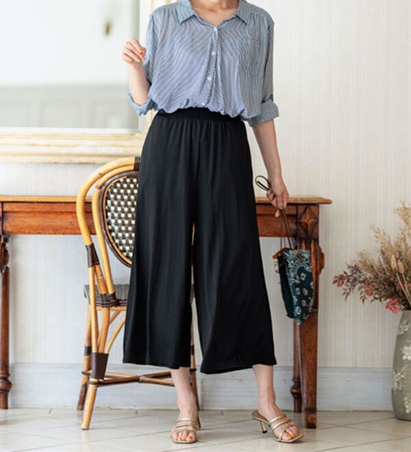 BELLUNA（ベルーナ）の「ヒンヤリ冷感イージーガウチョパンツ（ワイドパンツ・ガウチョ）」｜詳細画像