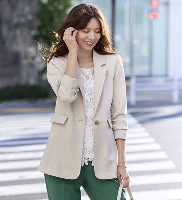 BELLUNA（ベルーナ）の「＜楽スタフィット＞テーラードジャケット（テーラードジャケット）」｜詳細画像